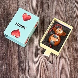 Wyn Wooden Monkey Keyring Bag Charm NIB